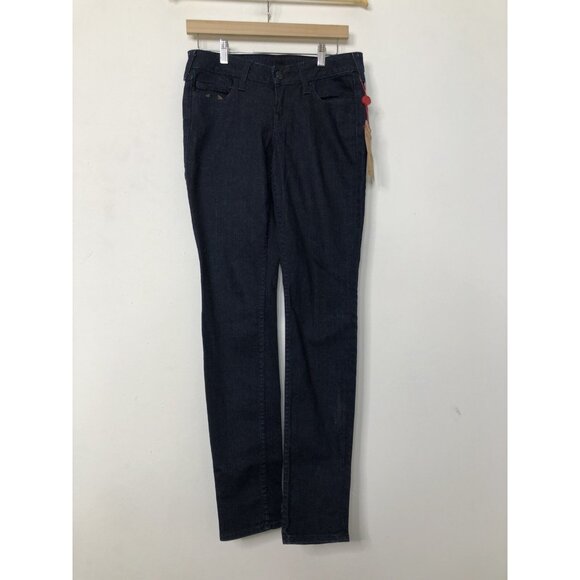 True Religion World Tour Stella Womens 28x32 Blue Denim Jeans Skinny NWT - Picture 2 of 8